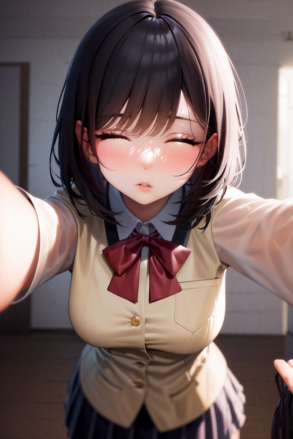 00533-2456433240-masterpiece, best quality, highres, 1girl solo, kabedon pov, expressionless, looking at viewer, closed eyes, natural lips, parte.png